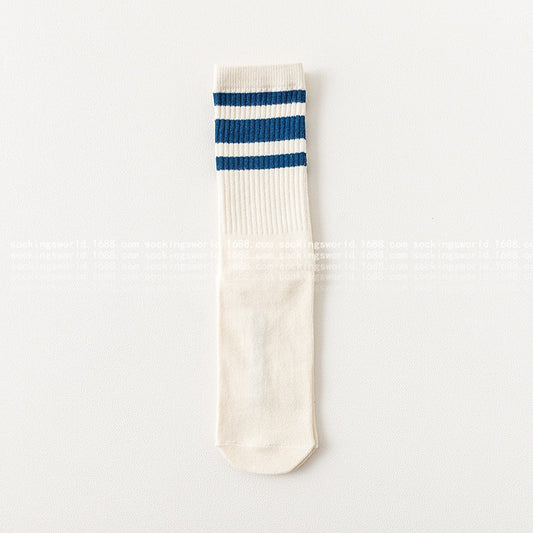 Men's Striped Mid-calf Length Sports Cotton Socks