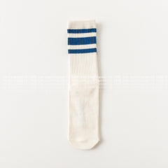 Men's Striped Mid-calf Length Sports Cotton Socks