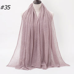 Pure Color Pleated Cotton Scarf Cotton And Linen Scarf