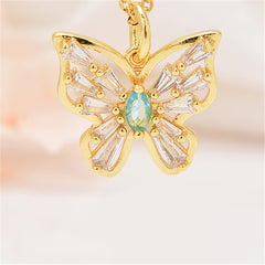 Women's Fashion Copper-plated Gold Color Insect Butterfly Pendant