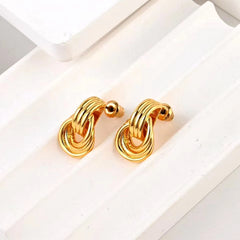 Simple Spiral Bends And Hitches Stud Earrings All-match Earrings