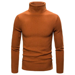 Men's Solid Color Turtleneck Sweater Slim Fit Sweater