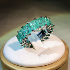 Inlaid Palaiba Square Princess Ring