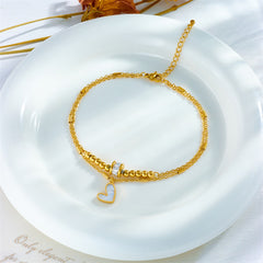 Multi-layer Twin Love Pendant Parts Chain Anklet