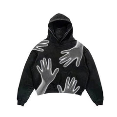 Men's And Women's Fashion Punk Design Fleece Printed Hoodie