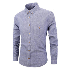 Men's Slim Fitting Long Sleeved Striped Shirt