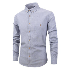 Men's Slim Fitting Long Sleeved Striped Shirt