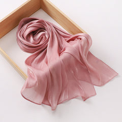 Breathable Cool Island Satin Smooth Silk Toe Scarf