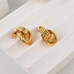 Simple Spiral Bends And Hitches Stud Earrings All-match Earrings