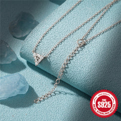 S925 Sterling Silver Personalized Triangle Diamond Short Necklace For Ladies Necklace