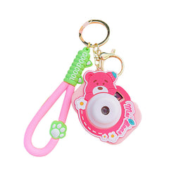 Bear Sweet Projection Camera Luminous Keychain Ornaments