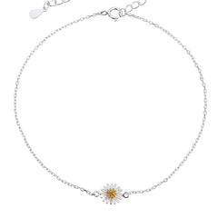 S925 Silver Mori Style Anklet Female Pastoral Style Thin Chain