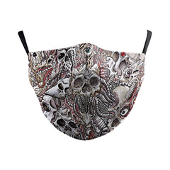 Digital Printing Wansheng Ghost Face Skull Double-layer Dust Mask