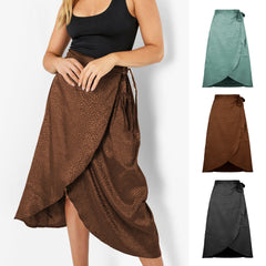 Women's Tied High Waist Jacquard Skirt