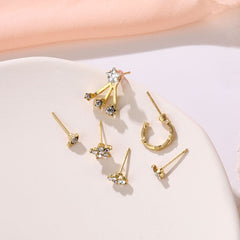 New Retro Alloy Rhinestone High-grade Earrings For Women