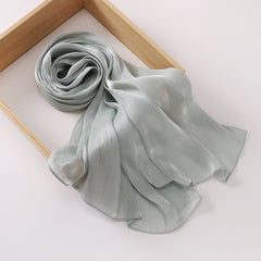 Breathable Cool Island Satin Smooth Silk Toe Scarf