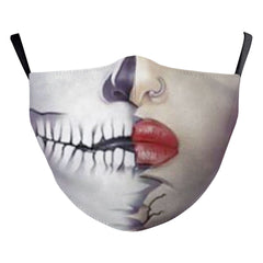 Digital Printing Halloween Clown Funny Double Outdoor Dust Mask