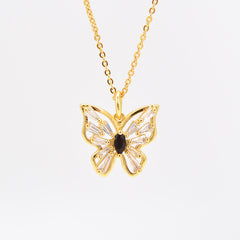 Women's Fashion Copper-plated Gold Color Insect Butterfly Pendant