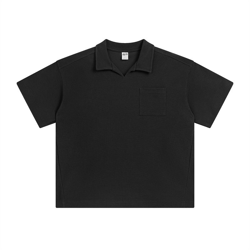 American Casual Simple Lapel Short Sleeve