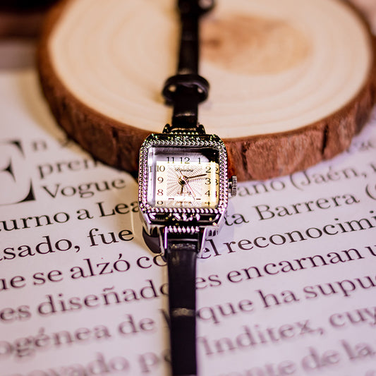 Square Sugar Middle Ancient Hand Genuine Leather Watch Female