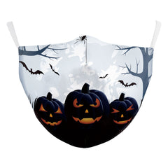 Digital Printing Halloween Skull Pumpkin Creative Design Double-layer Dustproof Mask