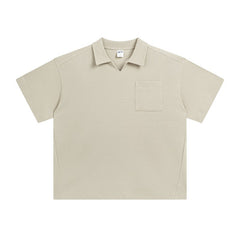 American Casual Simple Lapel Short Sleeve