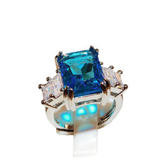 Overturn Stone Inlay Powder Rhinestone Ring