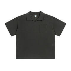 American Casual Simple Lapel Short Sleeve