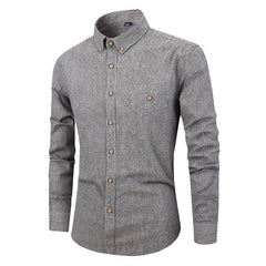 Men's Slim Fitting Long Sleeved Striped Shirt