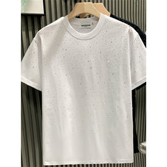 Fashion Men's T-shirt Niche Starry Hot Drilling