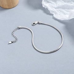 925 Sterling Silver Square Snake Bones Chain Bracelet For Women