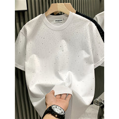 Fashion Men's T-shirt Niche Starry Hot Drilling