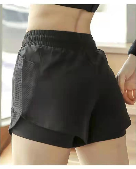 Fake Two-piece Quick-drying Loose Running Shorts Women's Anti-exposure