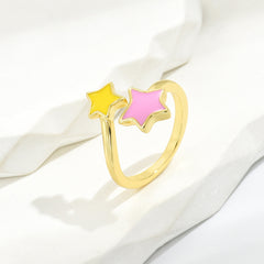 Fashion Black Heart-shaped Open Ring Women