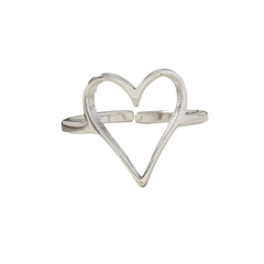 Fashion Stainless Steel Cutting Heart-shaped Open Ring