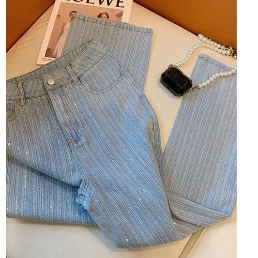 Light Blue Ins High Waist Jeans For Women