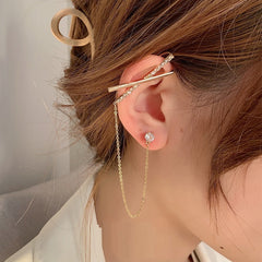 Niche Design French Ear Cuff Tassel Earrings