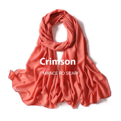 Pure Color Pearl Chiffon Scarf Headcloth Veil Chiffon Scarf