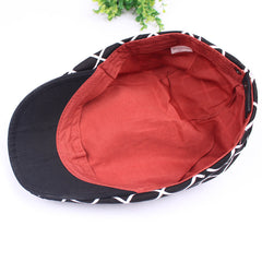 Autumn Checked Cloth Beret Men's British Style Peaked Cap