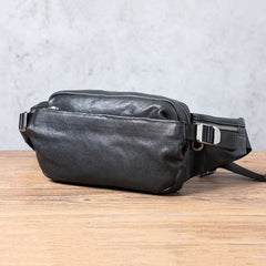 Men's Small Backpack Single Shoulder Cross-body Head Layer Cowhide Fanny Pack