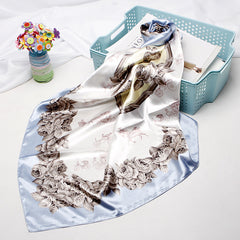 High-end Versatile Retro Printed Artificial Silk Scarf For Women