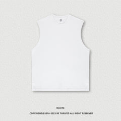 American Retro Washed Sleeveless Cotton Vest For Men