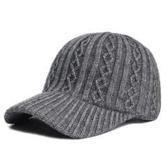 Knitting Wool Baseball Cap Korean Warm Solid Color Light Plate Peaked Cap