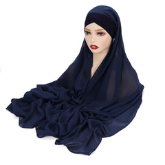 New Convenient Closed-toe Scarf Four Seasons Universal Plain Chiffon