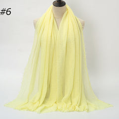 Pure Color Pleated Cotton Scarf Cotton And Linen Scarf