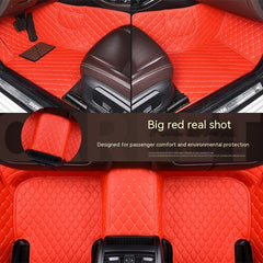 Car Foot Mat Fully Surrounded By Leather Floor Mat