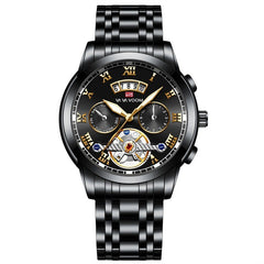 Stainless Steel Men's Tourbillon Quartz Watch