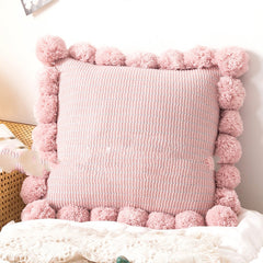 Throw Pillow Bed Sofa Cushion Waist Knitted Pillowcase