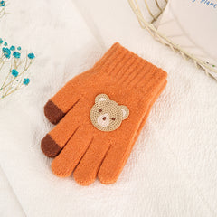 Children's Five Finger Knitting Wool Gloves