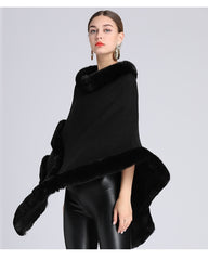 Imitation Rex Rabbit Fur Collar Cape And Shawl